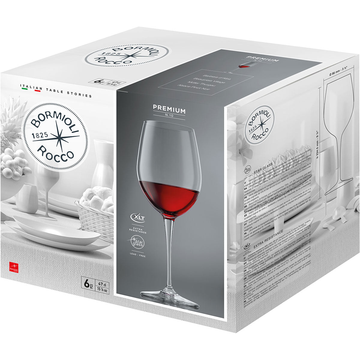 Taças de Vinho Bormioli Rocco Cristal 470ml Transparente 23x8cm