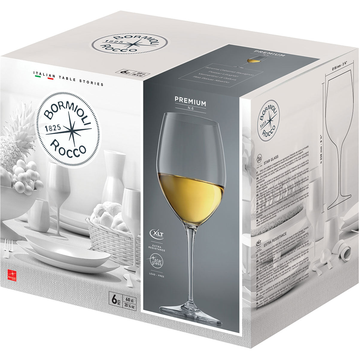 Conjunto 6 Taças de Água Bormioli Rocco Cristal 600ml Transparente