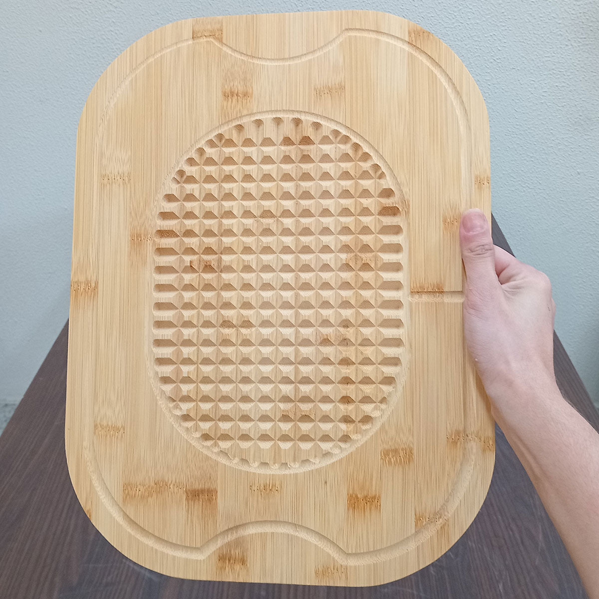 Tábua de Corte Bambu Home&Co 40x30cm com Sulco Natural