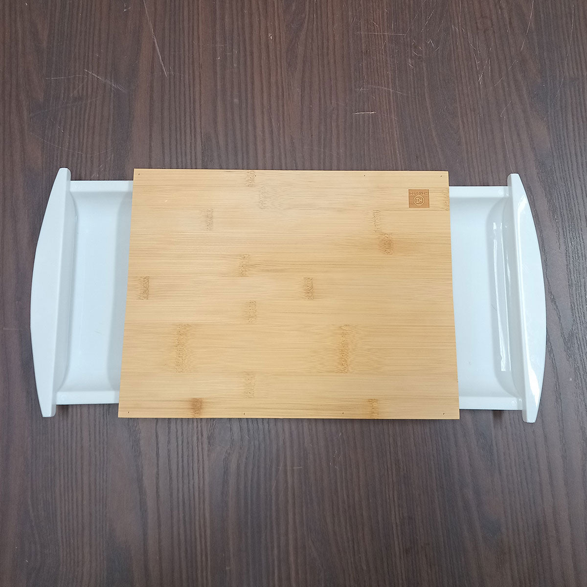 Tábua de Corte Retangular Bambu com 2 Gavetas Coletoras Home&Co 38x25cm