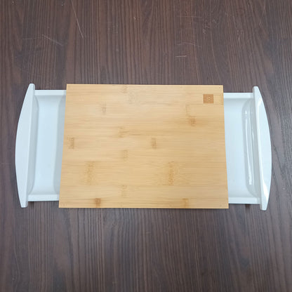 Tábua de Corte Retangular Bambu com 2 Gavetas Coletoras Home&Co 38x25cm