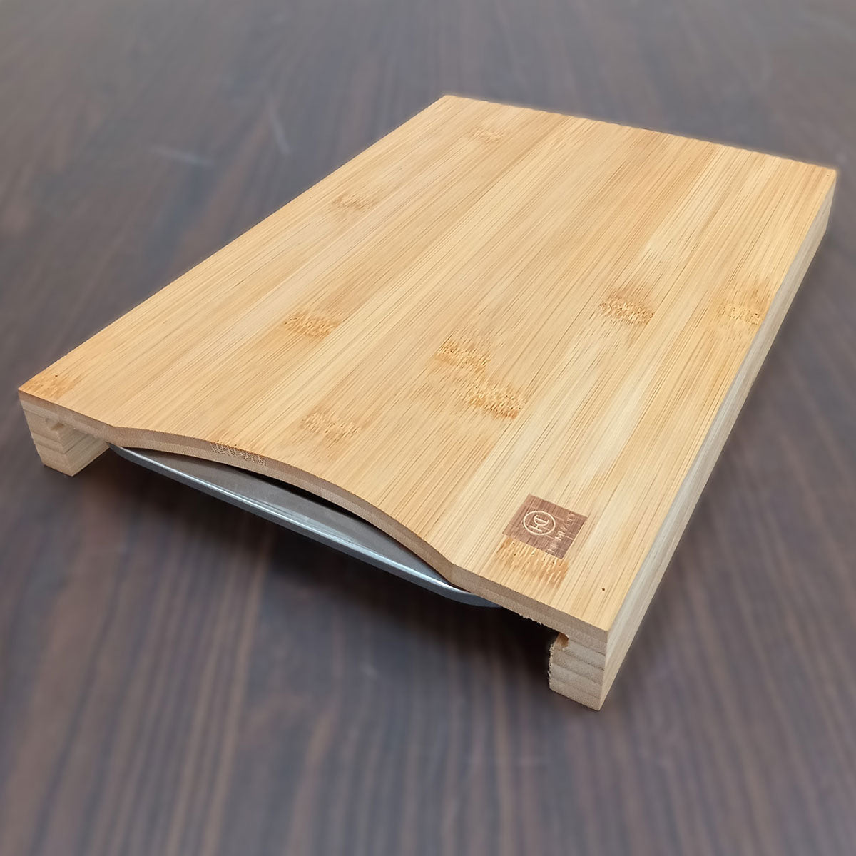 Tábua de Corte Retangular Bambu com Gaveta Coletora Home&Co 34x24cm Natural