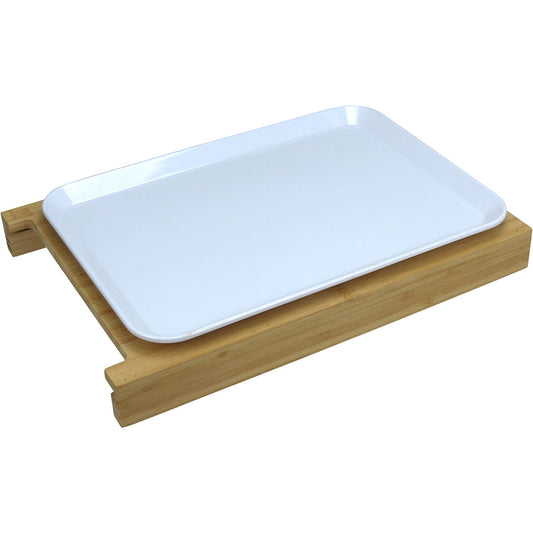 Tábua de Corte Retangular Bambu Natural com Gaveta Coletora Home&Co 36x26cm