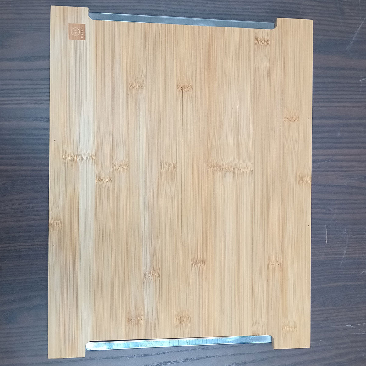 Tábua de Corte Retangular Bambu Natural 2 Gavetas Coletoras Home&Co 33,8x23cm