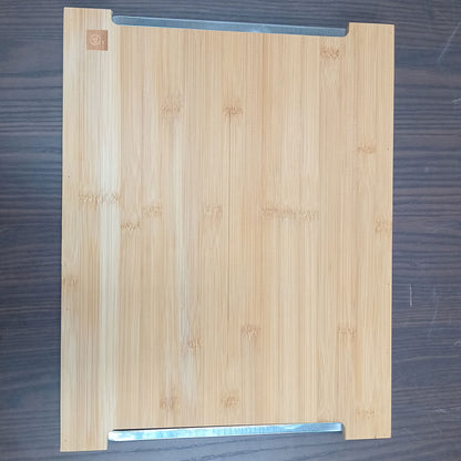 Tábua de Corte Retangular Bambu Natural 2 Gavetas Coletoras Home&Co 33,8x23cm