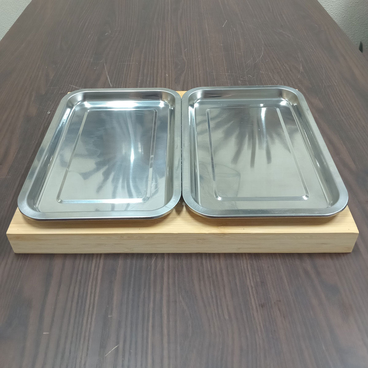 Tábua de Corte Retangular Bambu Natural 2 Gavetas Coletoras Home&Co 33,8x23cm