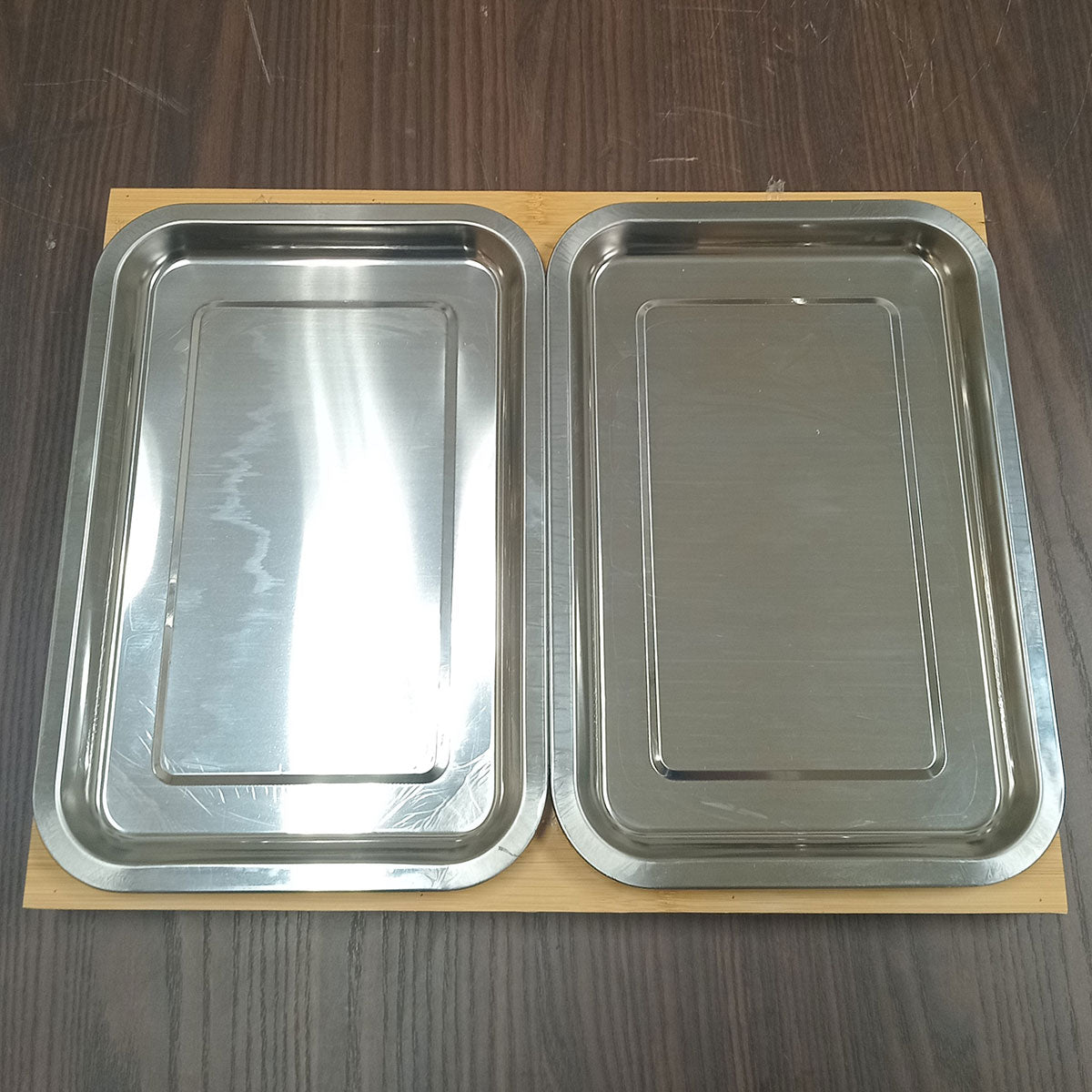 Tábua de Corte Retangular Bambu Natural 2 Gavetas Coletoras Home&Co 33,8x23cm