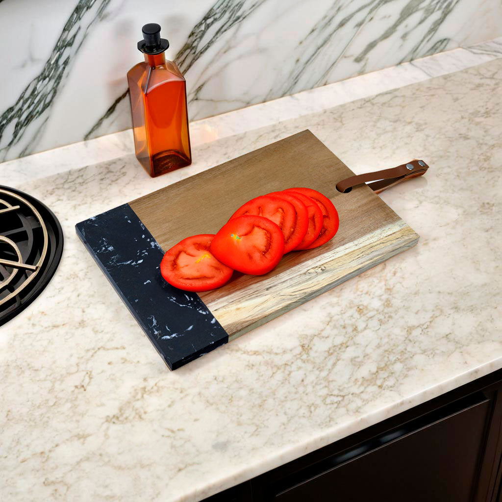 Tábua de Corte Retangular Home&Co em Madeira Natural 30x20cm