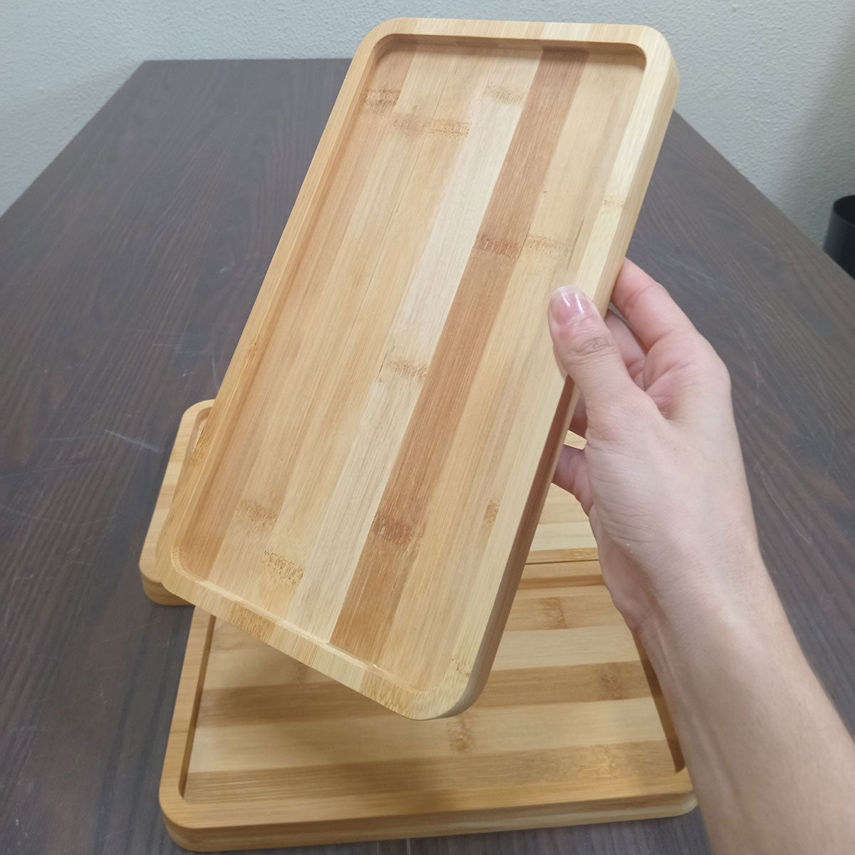 Conjunto de Bandejas Retangulares Home&Co em Bambu Natural 3 Peças