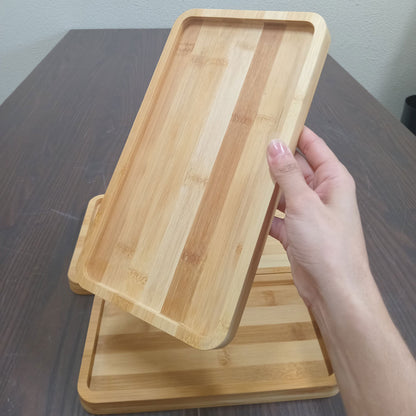 Conjunto de Bandejas Retangulares Home&Co em Bambu Natural 3 Peças