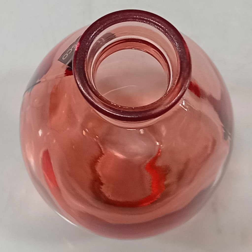 Vaso Garrafa Home&Co Vidro Rosa 12x7cm para Decoração de Ambientes
