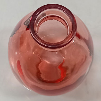 Vaso Garrafa Home&Co Vidro Rosa 12x7cm para Decoração de Ambientes