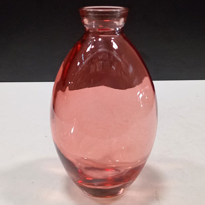 Vaso Garrafa Home&Co Vidro Rosa 12x7cm para Decoração de Ambientes
