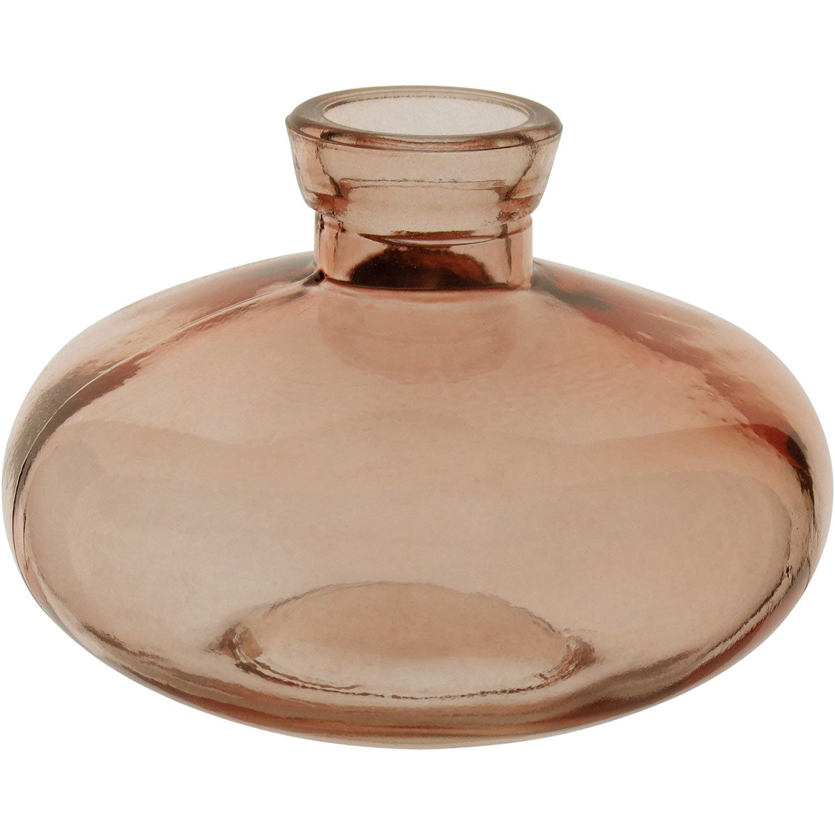 Vaso Garrafa em Vidro Rosa Home&Co 6x9cm para Decoração