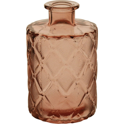 Vaso Decorativo Garrafa em Vidro Rosa 11x7cm Home&Co