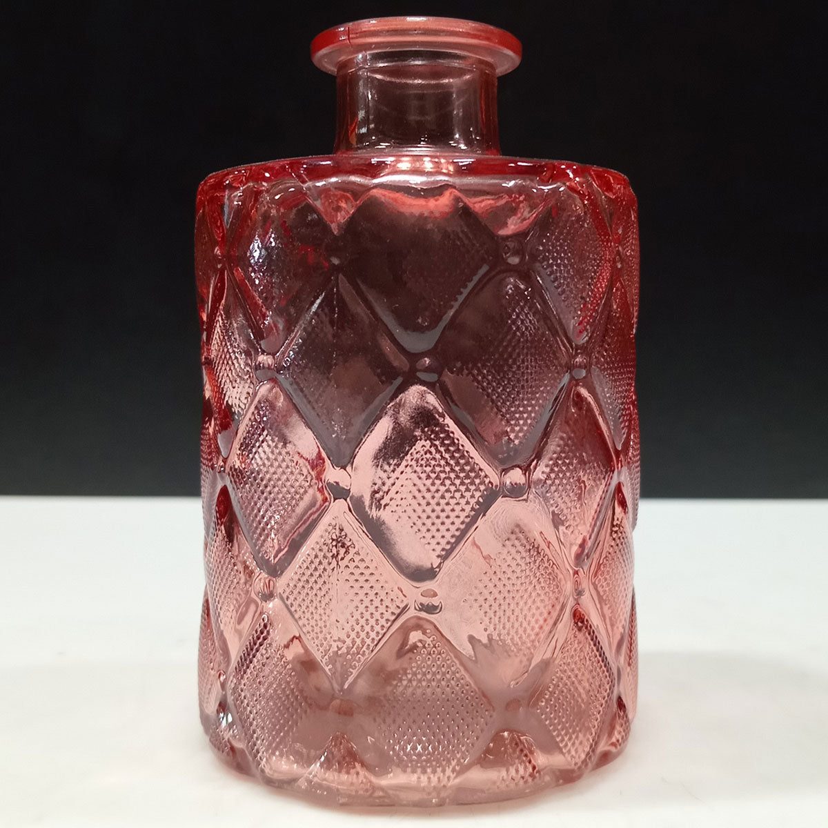 Vaso Decorativo Garrafa em Vidro Rosa 11x7cm Home&Co