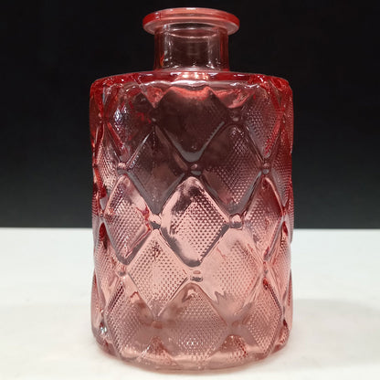 Vaso Decorativo Garrafa em Vidro Rosa 11x7cm Home&Co