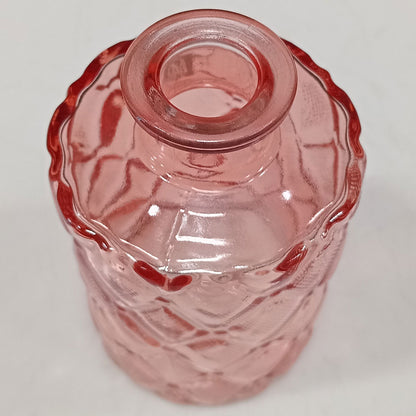 Vaso Decorativo Garrafa em Vidro Rosa 11x7cm Home&Co