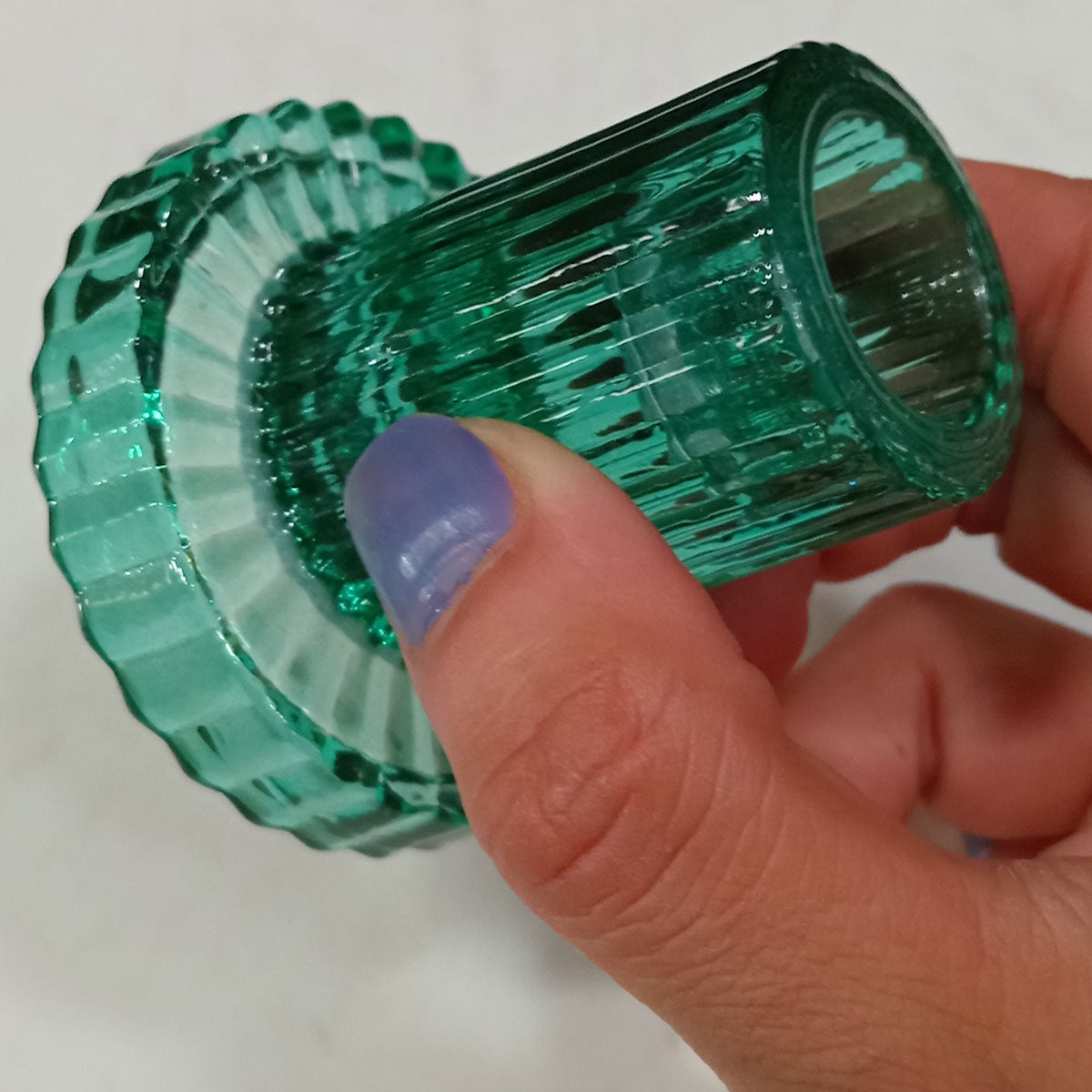 Castiçal em Vidro Turquesa Home&Co 6x6cm para Decoração