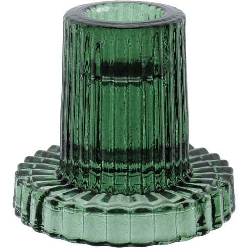 Castiçal de Vidro Verde Home&Co 6x6cm para Velas Decorativas