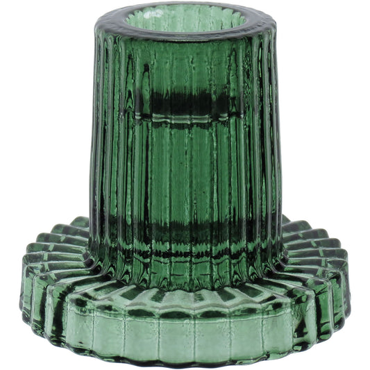 Castiçal de Vidro Verde Home&Co 6x6cm para Velas Decorativas