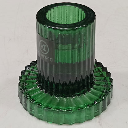 Castiçal de Vidro Verde Home&Co 6x6cm para Velas Decorativas
