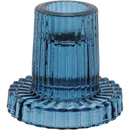 Castiçal de Vidro Azul Home&Co 6x6cm Elegante para Decoração