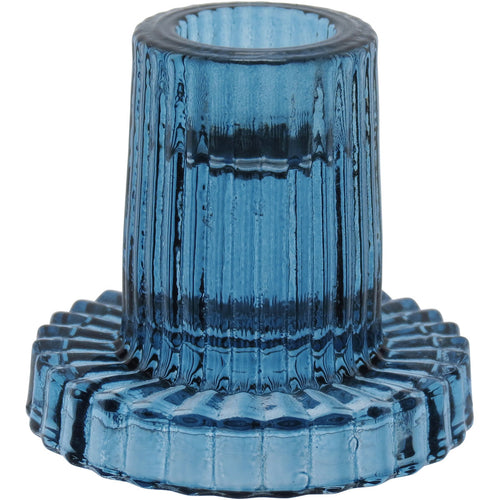 Castiçal de Vidro Azul Home&Co 6x6cm Elegante para Decoração