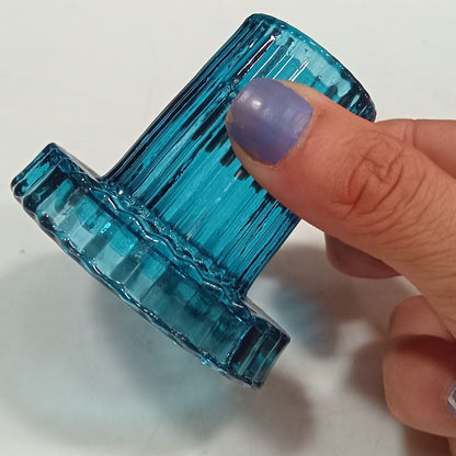 Castiçal de Vidro Azul Home&Co 6x6cm Elegante para Decoração