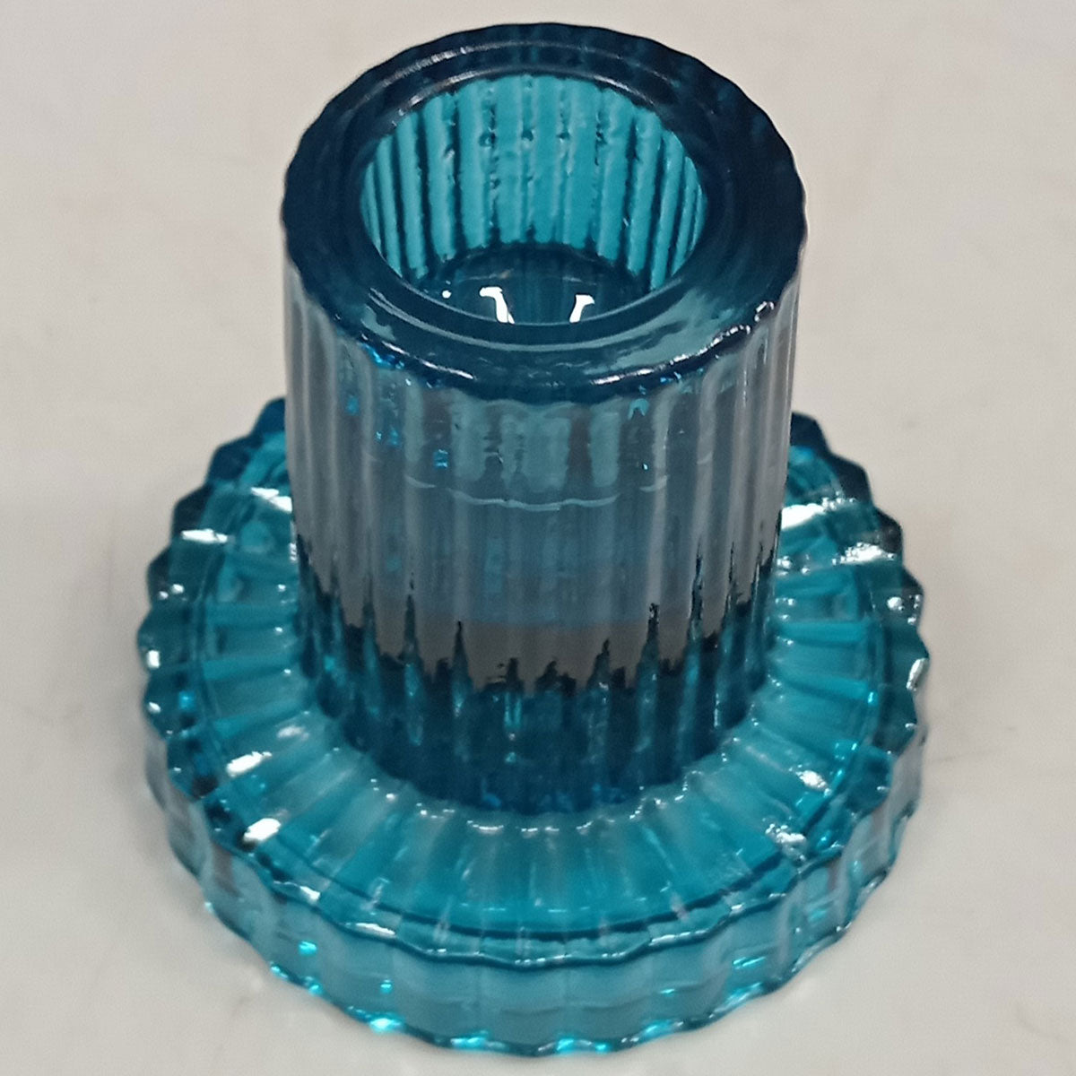 Castiçal de Vidro Azul Home&Co 6x6cm Elegante para Decoração