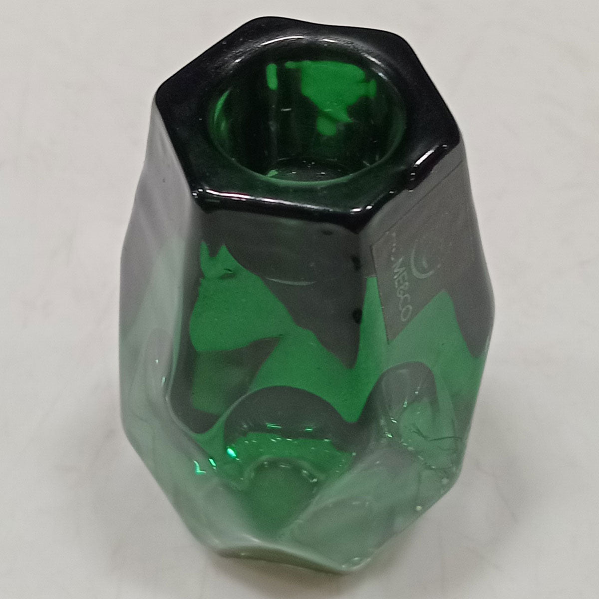 Castiçal em Vidro Verde Home&Co 7,5x5,2cm para Velas Decorativas