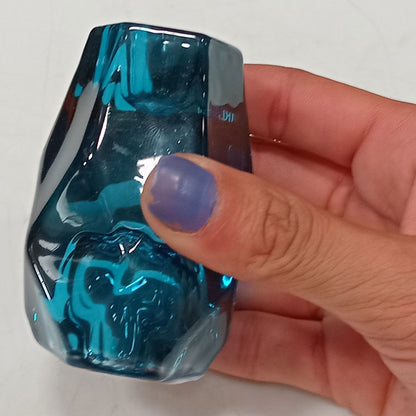 Castiçal em Vidro Azul Home&Co 8x5cm para Velas Decorativas