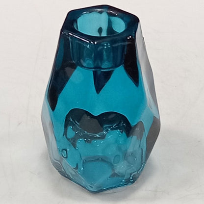 Castiçal em Vidro Azul Home&Co 8x5cm para Velas Decorativas