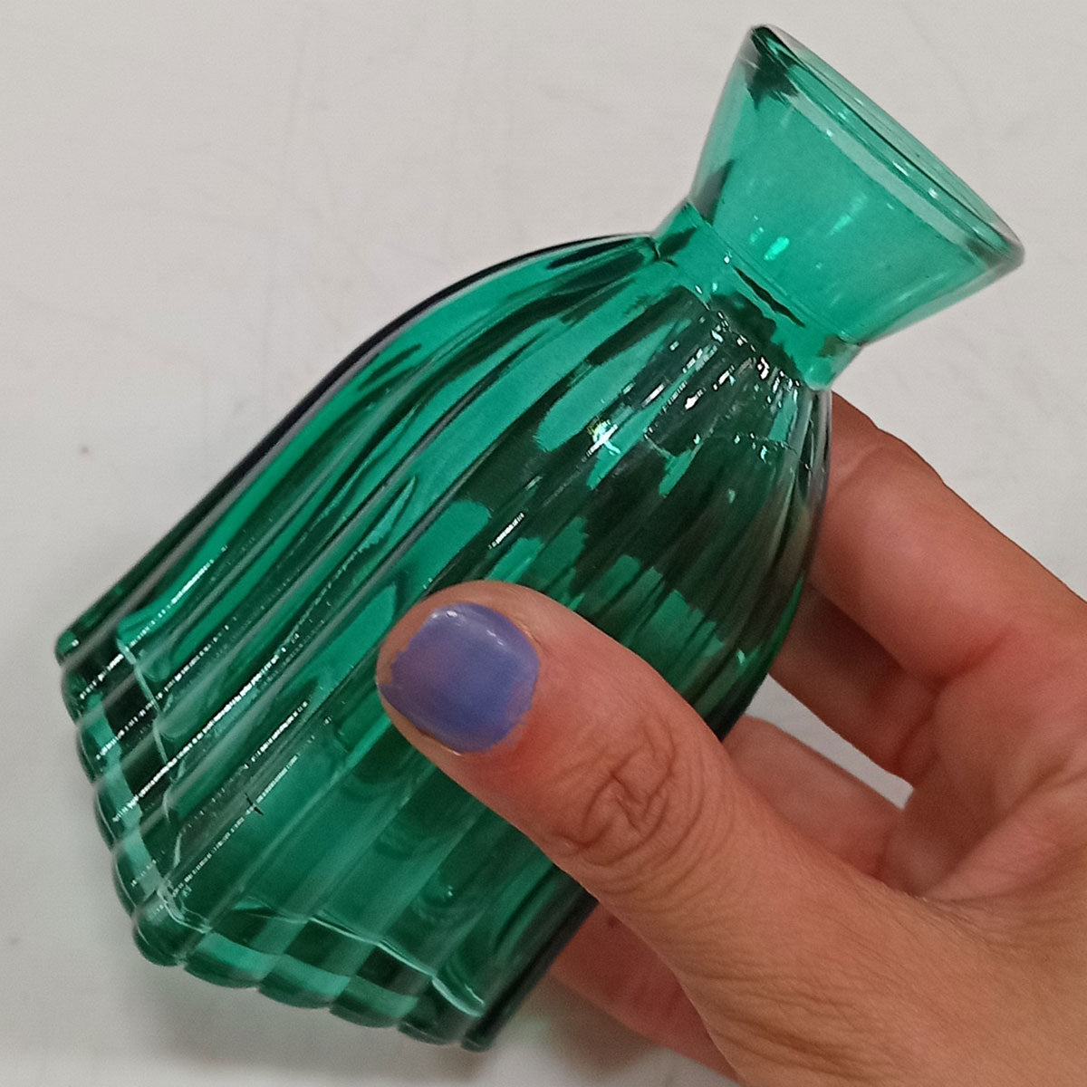 Vaso Garrafa Decorativo Home&Co Vidro Turquesa 11x5x5cm