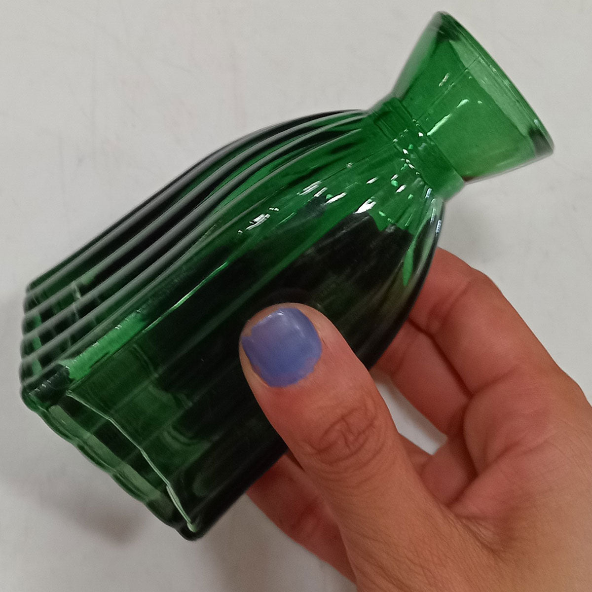 Vaso Garrafa Decorativo Vidro Verde Home&Co 11x5cm