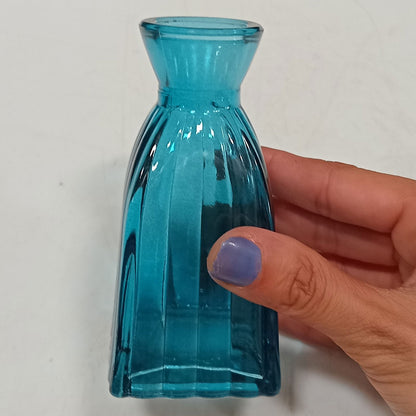 Vaso Garrafa de Vidro Azul Home&Co 11x5cm para Decoração
