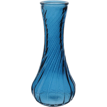Vaso Garrafa em Vidro Azul Home&Co 15x7x7cm Decorativo