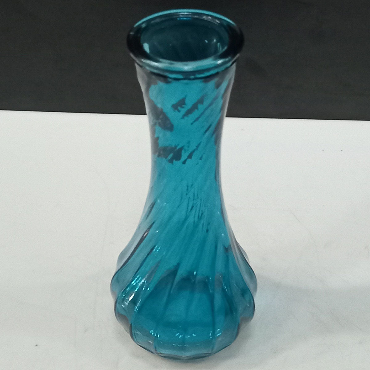 Vaso Garrafa em Vidro Azul Home&Co 15x7x7cm Decorativo
