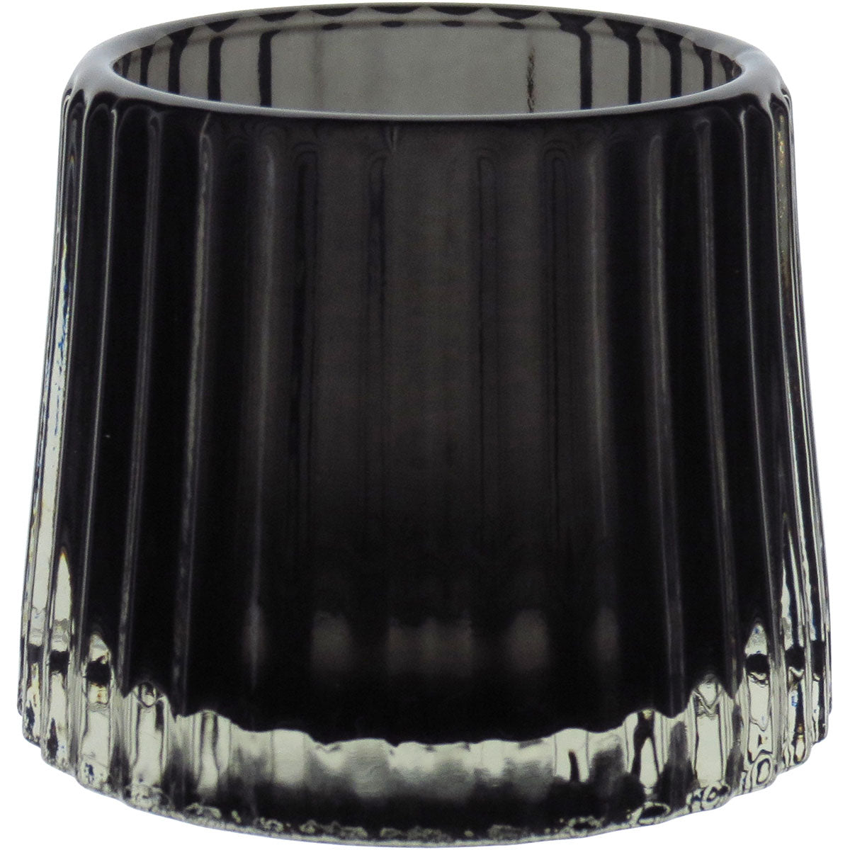 Castiçal de Vidro Fumê Home&Co 8x8cm Elegante para Decoração