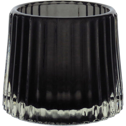 Castiçal de Vidro Fumê Home&Co 8x8cm Elegante para Decoração