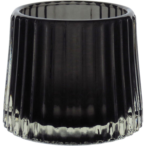 Castiçal de Vidro Fumê Home&Co 8x8cm Elegante para Decoração