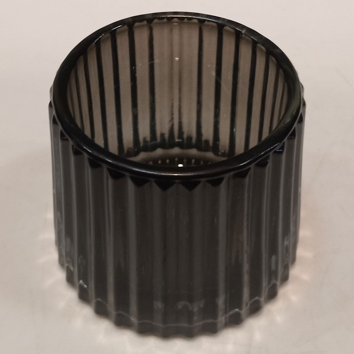 Castiçal de Vidro Fumê Home&Co 8x8cm Elegante para Decoração