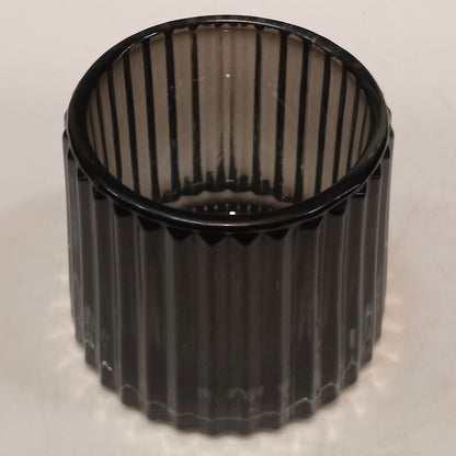 Castiçal de Vidro Fumê Home&Co 8x8cm Elegante para Decoração