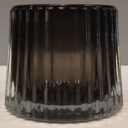 Castiçal de Vidro Fumê Home&Co 8x8cm Elegante para Decoração