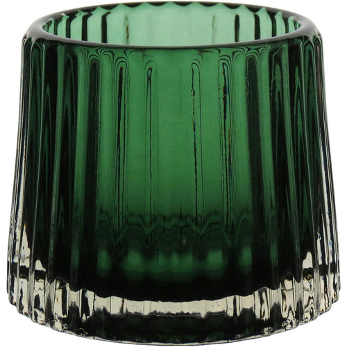Castiçal em Vidro Verde Home&Co 8x8cm para Velas Decorativas