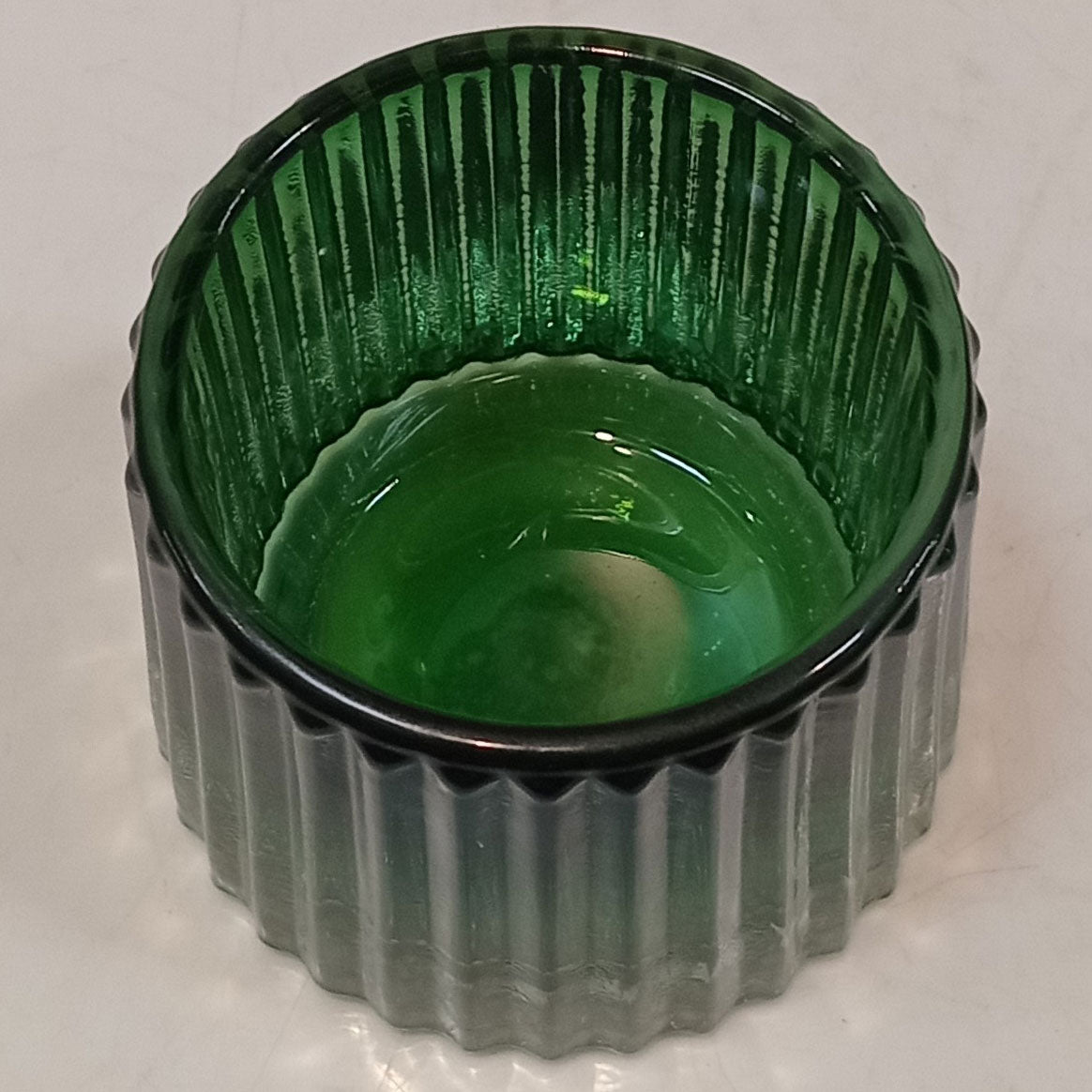 Castiçal em Vidro Verde Home&Co 8x8cm para Velas Decorativas