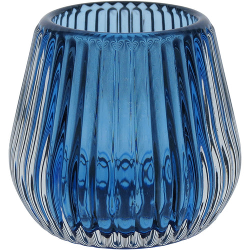 Castiçal em Vidro Azul Home&Co 6,5x7,3cm Decorativo para Velas