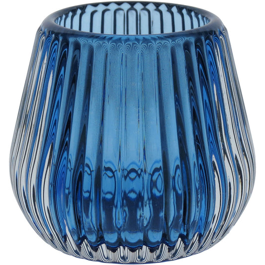 Castiçal em Vidro Azul Home&Co 6,5x7,3cm Decorativo para Velas