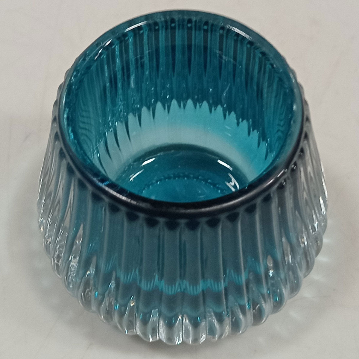 Castiçal em Vidro Azul Home&Co 6,5x7,3cm Decorativo para Velas