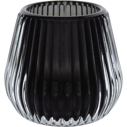 Castiçal em Vidro Fumê Home&Co 6,5cm para Velas Decorativas